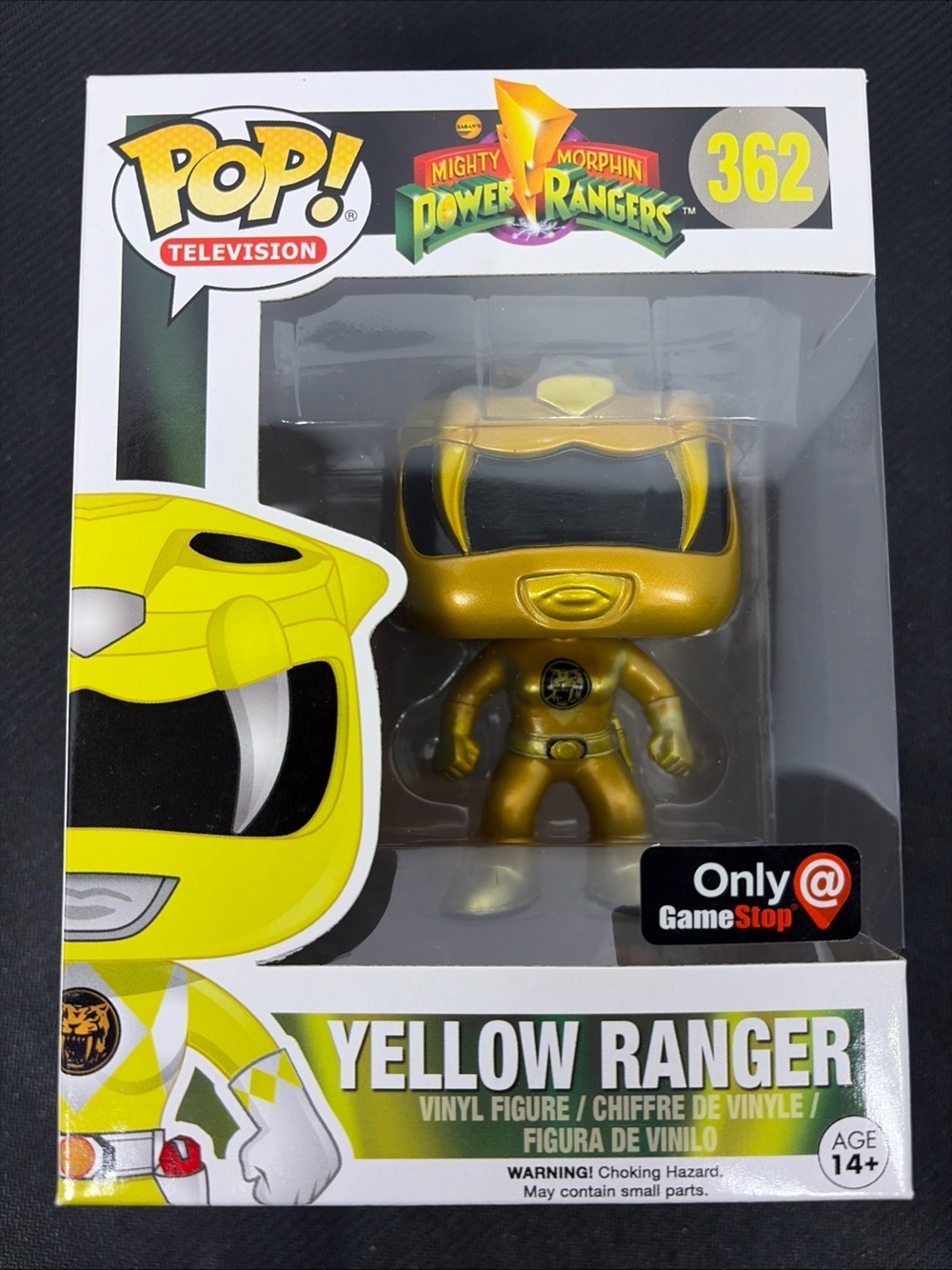 Funko Pop! Yellow Ranger Metallic Gold #362 GameStop Exclusive MMPR